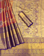 Sara Pink Kanjiviram Silk Gold Zari Weaving Saree