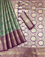 Stella Green Kanjiviram Silk Silver Zari Weaving Saree