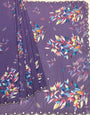 Amelia Lavender Fancy Chiffon Printed Handwork Saree