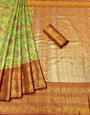 Clara Green Kanjivaram Pattu Silk Zari Weaving Saree