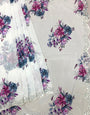 Gracie White Designer chiffon floral print with embroidery & mirror work