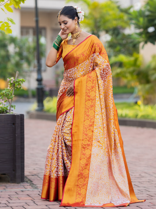 Phyllis Red Kanjivaram Silk Sparrow Design Weaving Saree