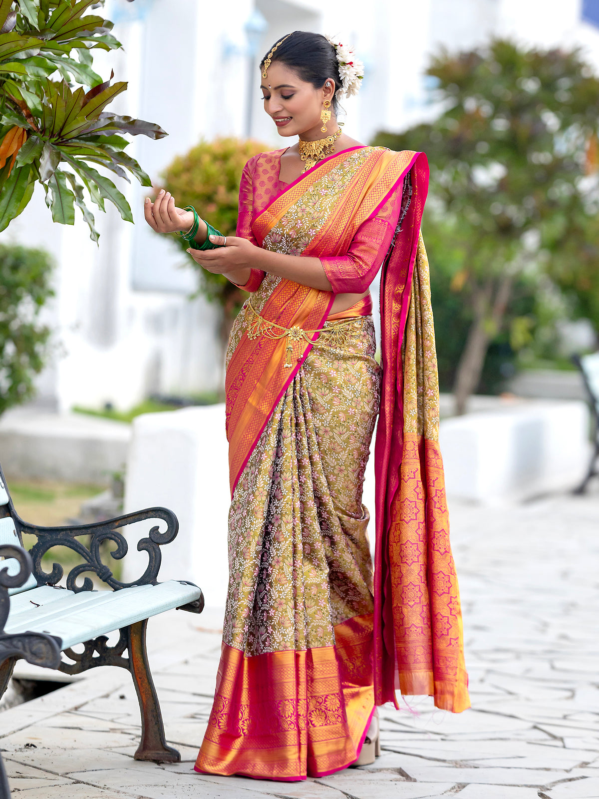 Della Mendhi Kanjivaram Semi Pattu Silk Saree